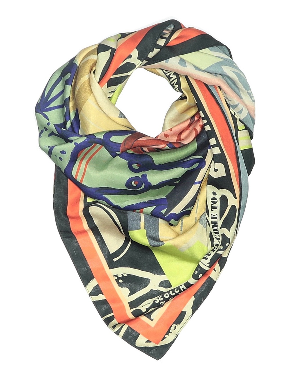 Scotch and Soda Colorful Square Scarf Lobster Bamboo Beach Wrap